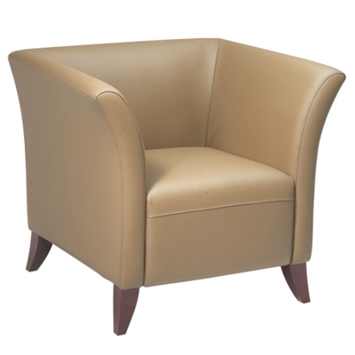 Taupe Leather with Cherry Finish Legs